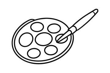 Artist paint palette with brush creative design element