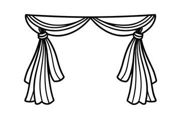 Elegant draped fabric stage curtain design element