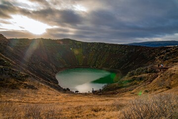 Kerid Crater Lake in South Iceland