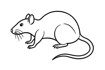 Line drawing of a rat rodent pest animal illustration