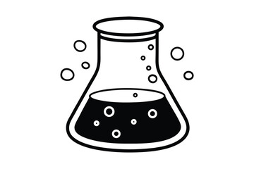 Erlenmeyer flask bubbling liquid science experiment chemistry lab