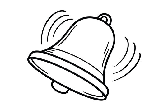 Hand drawn ringing bell cartoon illustration design