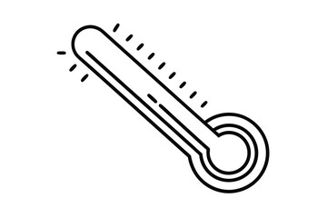 Simple line drawing of a thermometer measuring temperature