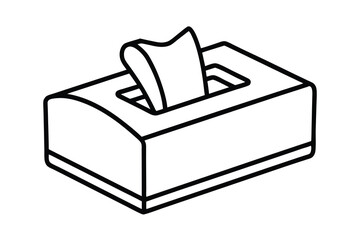 Tissue box outline simple clean design illustration