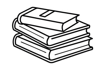 Stack of books simple line art illustration education reading knowledge