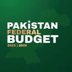 Federal Budget Abstract green Background, Economic background with stock market data, connected lines, Pakistan Federal Budget, vector illustration