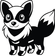 A cartoon dog vector flat design.