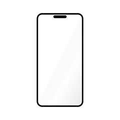 Minimal vector smartphone icon with blank screen