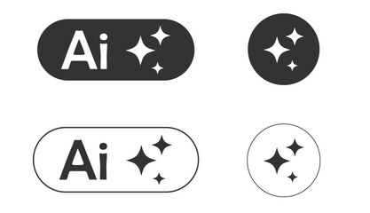 Generative AI icon magic sparkle stars vector.