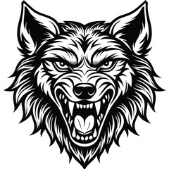 Fototapeta premium Angry Wolf Head Graphic (2)