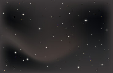 Vector illustration of a starry night sky with moon and stars on a deep blue background. Ideal for themes of sleep, dreams, calm, nature, children’s design, and nighttime wonder.