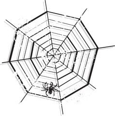 Vector illustration of a spider web on white background. Ideal for Halloween themes, spooky decor, nature concepts, danger, suspense, or symbolic ideas like connection, fragility, and entrapment.