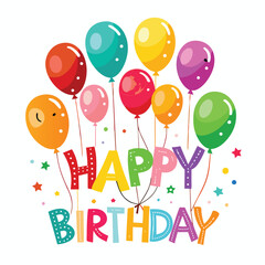 Happy Birthday Celebration with Colorful Balloons (1)