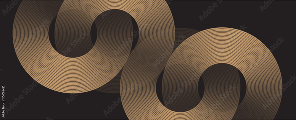 Aufkleber gold geometric abstract background overlapping layers on bright space with line effect decoration. c