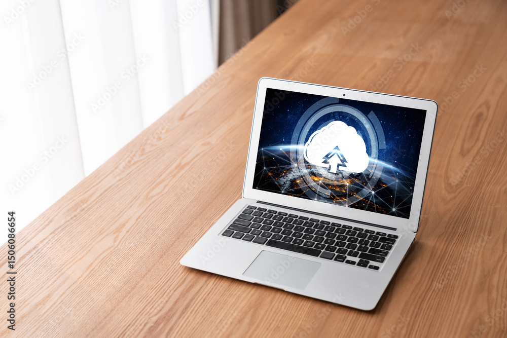 Poster cloud computing software for modish remote work and personal data storage