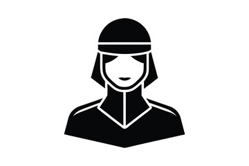 person with headgear vector icon
