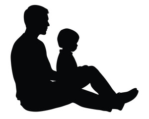 child sitting on parent s lap silhouette  