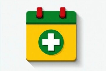 Obraz premium Medical Calendar Icon with Plus Sign for Healthcare and Appointment Scheduling