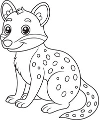Cute cartoon Quoll coloring page for kids and toddlers