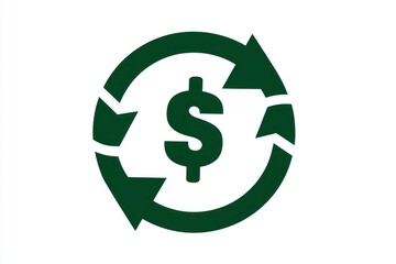 Obraz premium Money Recycling Icon with Dollar Sign and Circular Arrows Financial Cycle Symbol Investment T