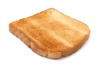Piece of fresh toast bread isolated on white