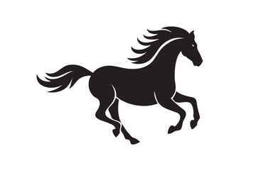 Horse silhouette vector illustration isolated on white.