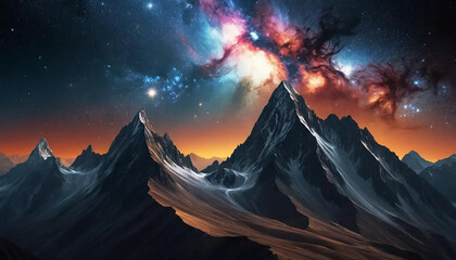 Cosmic winds sculpting mountains of light, ridges glowing with the pulse of ancient stars