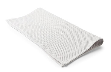 Clean light grey waffle towel isolated on white