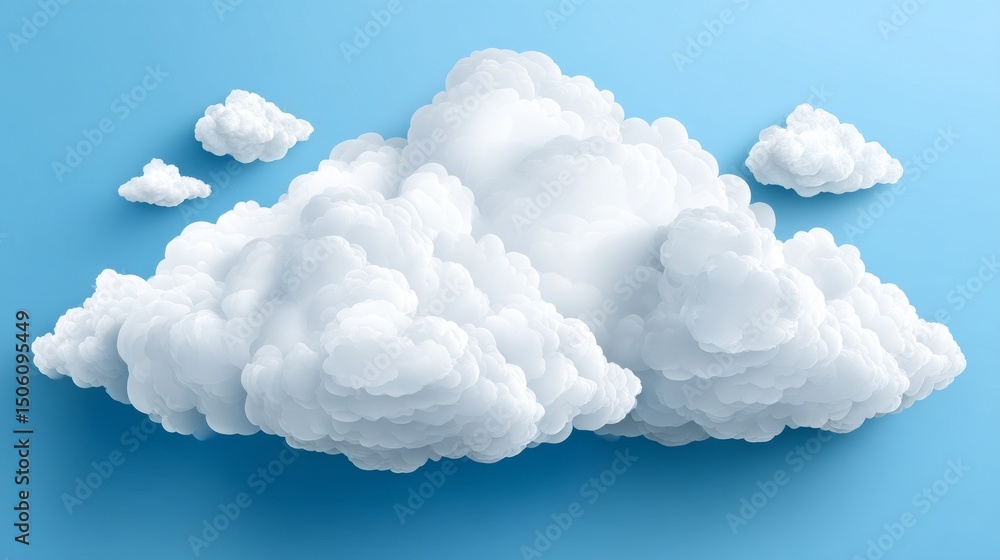 Poster cloud computing, cloud technology, and the internet of things are symbolized by a concept background