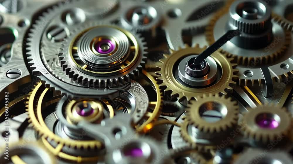 Poster Intricate watch gears and mechanisms display precision craftsmanship and engineering in 4k resolution showcasing the art of horology