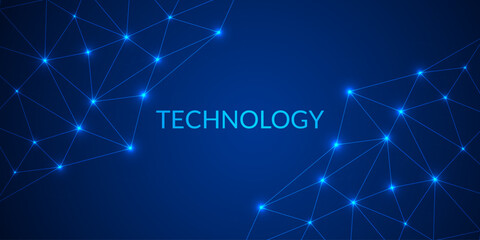 Futuristic Low Poly Technology Network Background Set – Blue Digital Mesh and Glowing Connections

