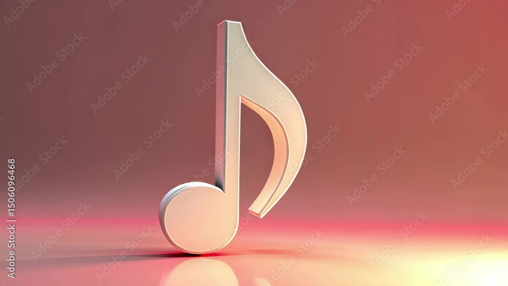 Aufkleber Creative 4k animation of a musical note against a vibrant gradient background adding a unique touch to artistic projects and presentations