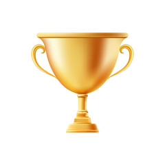 3D Gold Award Cup. Winner trophy. Award ceremony