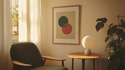 A cozy living room interior with natural light and minimalist decor.