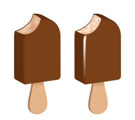 Ice cream stick. Vector 3d illustration isolated on white background.