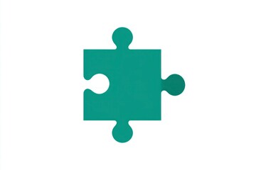 Puzzle Piece Icon in Teal Perfect for Games Education and Design Projects