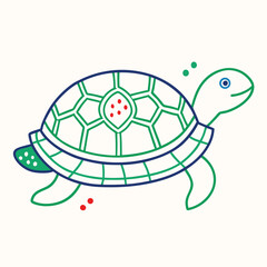turtle red eared slider icon on wait background