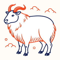 vector illustration of a goat