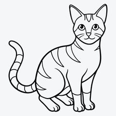 Fototapeta premium American Shorthair line art White background illustration Generative Ai