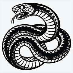 Fototapeta premium Anaconda line art White background illustration Generative Ai