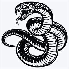 Fototapeta premium Anaconda line art White background illustration Generative Ai