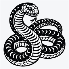 Fototapeta premium Anaconda line art White background illustration Generative Ai