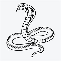 Fototapeta premium Anaconda line art White background illustration Generative Ai