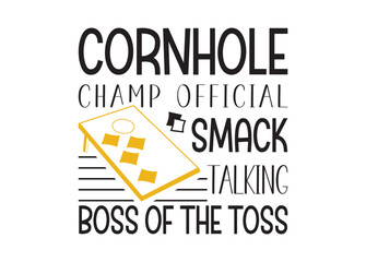 Cornhole champ official smack talking boss of the toss vector bundle, Cornhole champ official smack talking boss of the toss clipart, Cornhole champ official smack talking boss of the toss silhouette