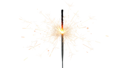 Isolated Glowing Sparkler Firework Festive Celebration