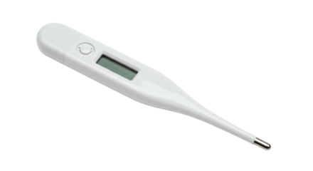 Isolated Clean White Digital Thermometer for Medical Use