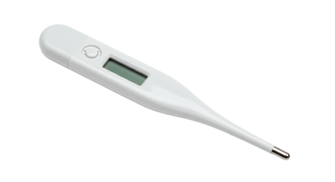 Isolated Clean White Digital Thermometer for Medical Use