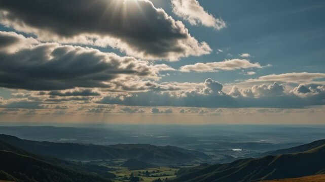 Mountain vista with dramatic clouds