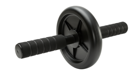 Isolated Black Ab Wheel Fitness Equipment for Core Workout