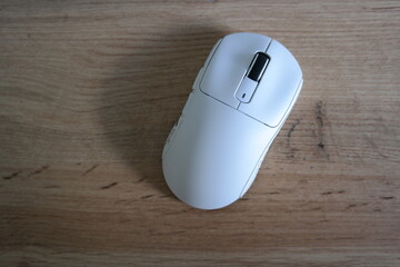 Computer mouse on the table, office work.
